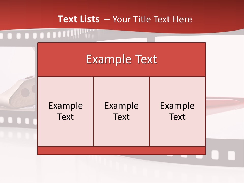 A Film Strip With Scissors And A Golf Ball On It PowerPoint Template