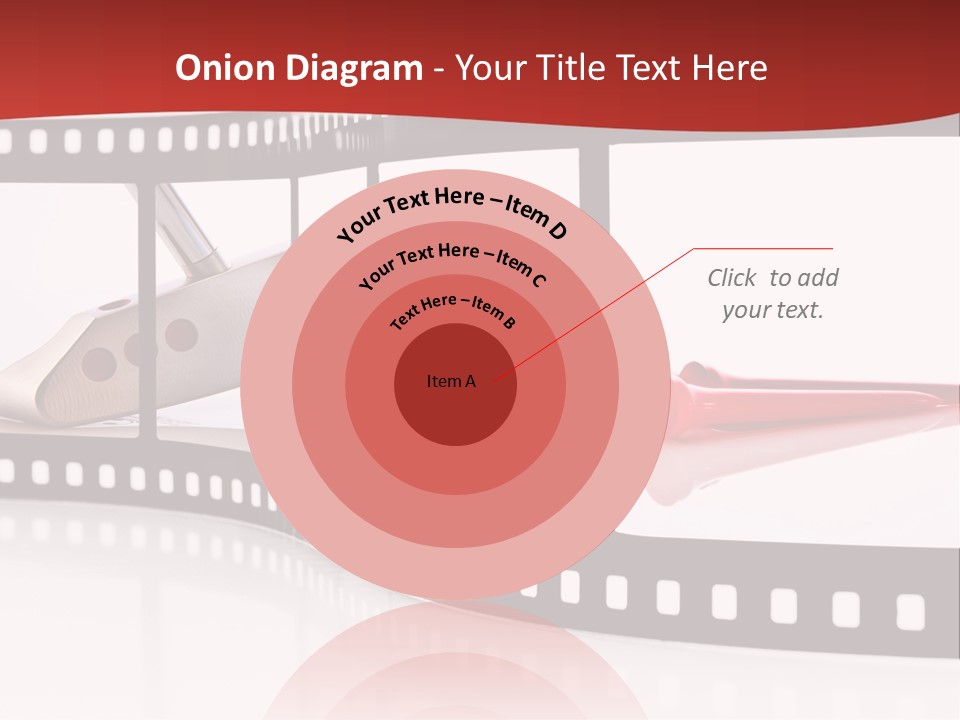 A Film Strip With Scissors And A Golf Ball On It PowerPoint Template