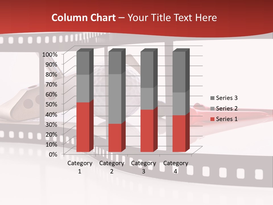 A Film Strip With Scissors And A Golf Ball On It PowerPoint Template