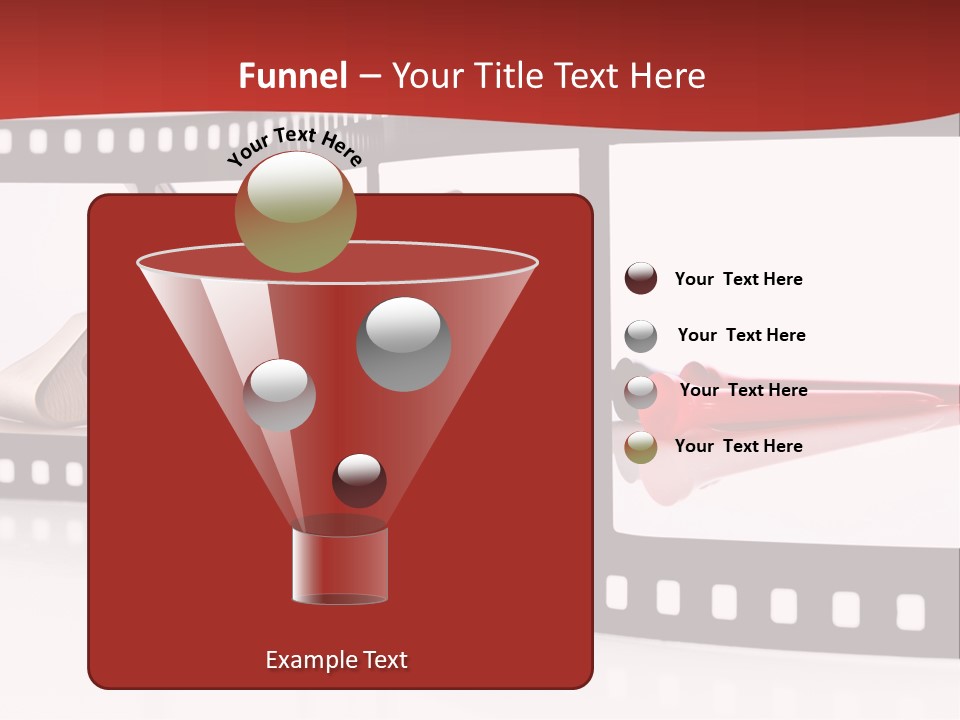 A Film Strip With Scissors And A Golf Ball On It PowerPoint Template