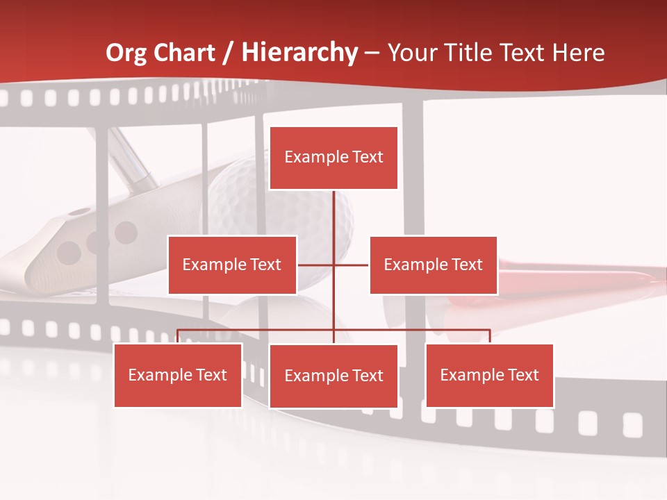A Film Strip With Scissors And A Golf Ball On It PowerPoint Template