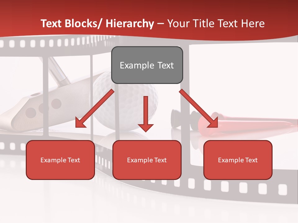 A Film Strip With Scissors And A Golf Ball On It PowerPoint Template