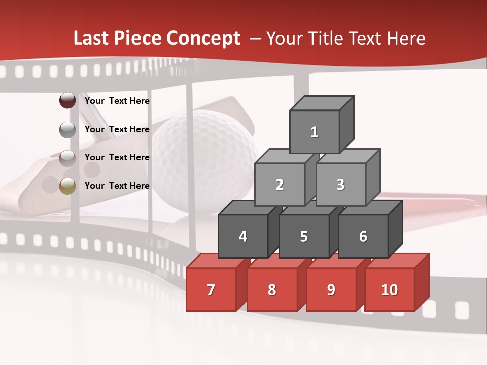 A Film Strip With Scissors And A Golf Ball On It PowerPoint Template