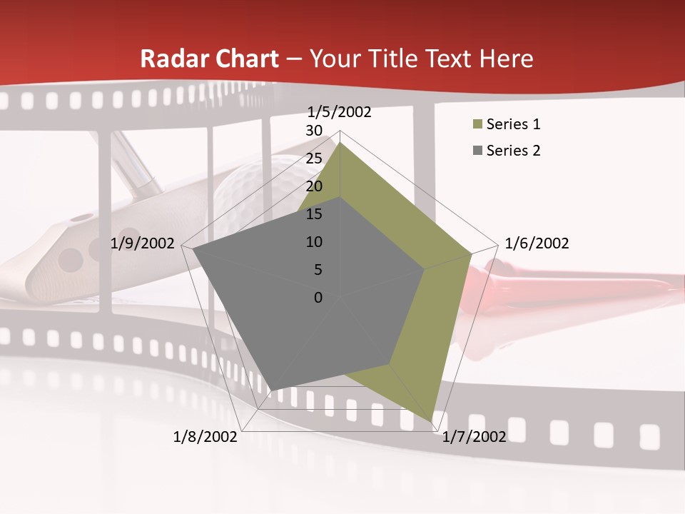 A Film Strip With Scissors And A Golf Ball On It PowerPoint Template