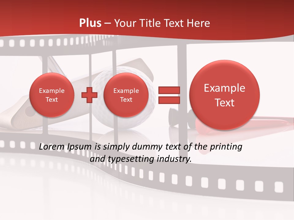 A Film Strip With Scissors And A Golf Ball On It PowerPoint Template