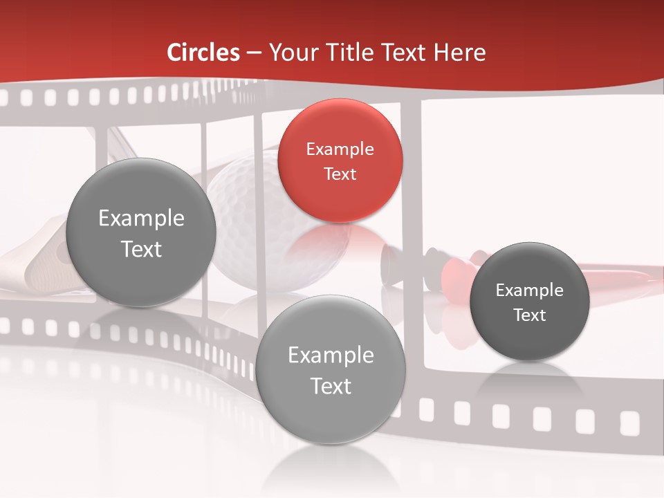 A Film Strip With Scissors And A Golf Ball On It PowerPoint Template