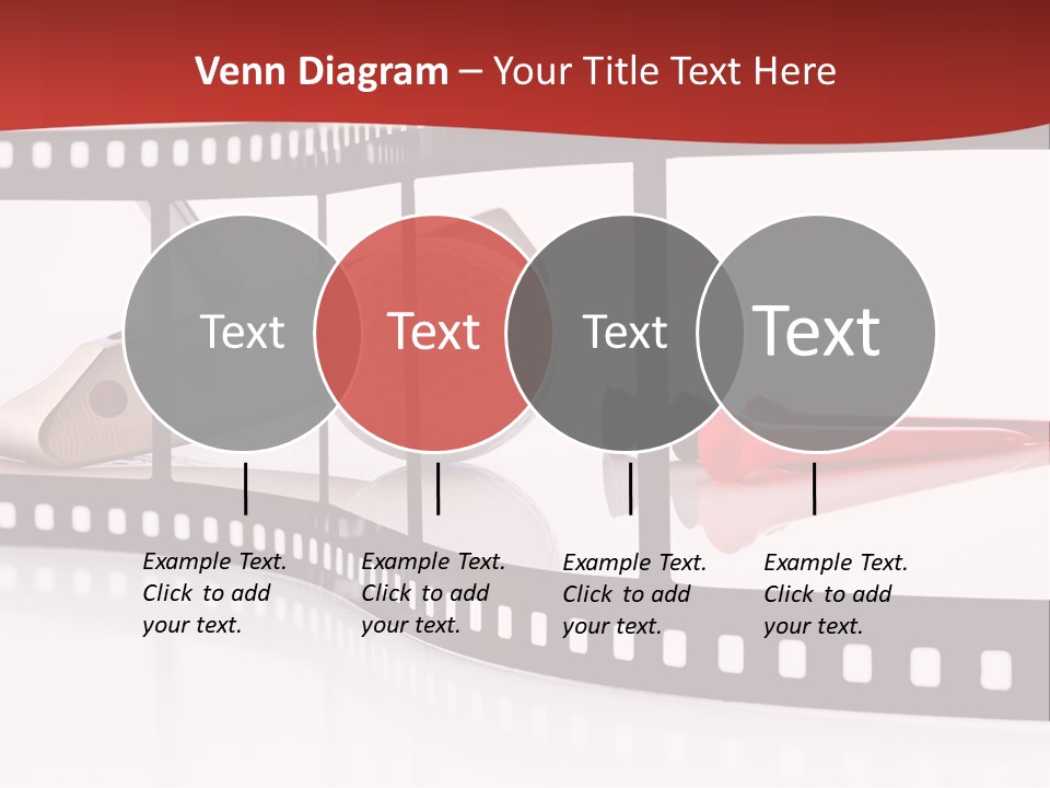 A Film Strip With Scissors And A Golf Ball On It PowerPoint Template