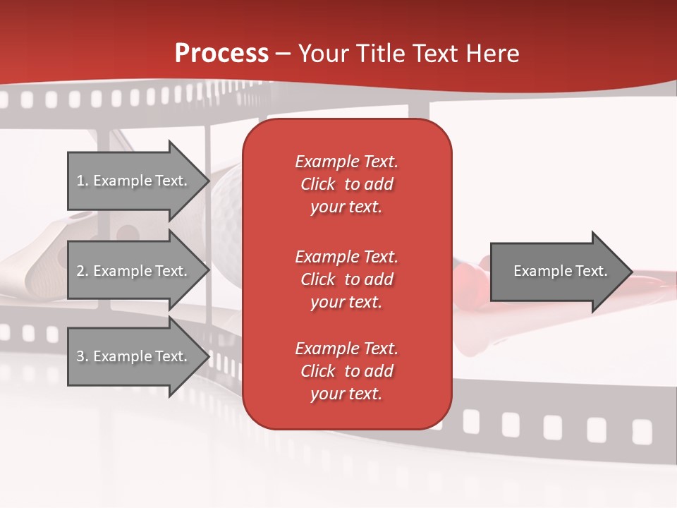 A Film Strip With Scissors And A Golf Ball On It PowerPoint Template