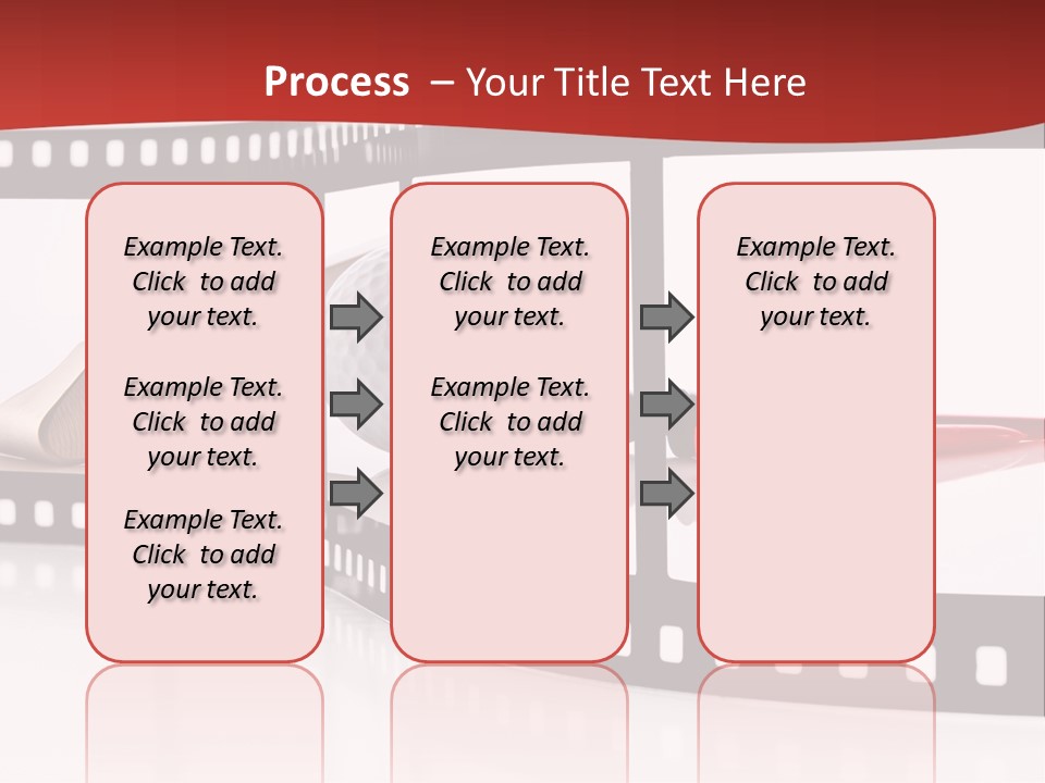 A Film Strip With Scissors And A Golf Ball On It PowerPoint Template
