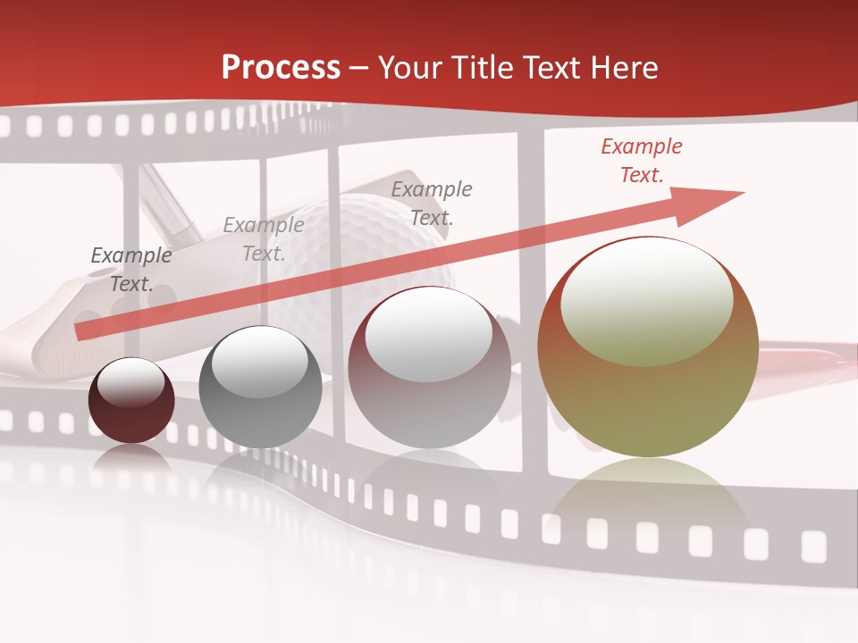 A Film Strip With Scissors And A Golf Ball On It PowerPoint Template
