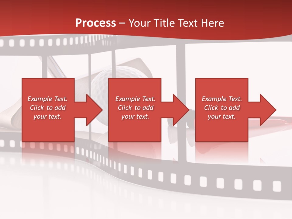 A Film Strip With Scissors And A Golf Ball On It PowerPoint Template