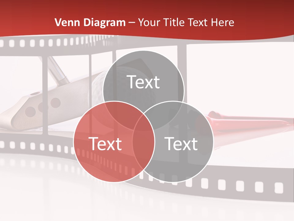 A Film Strip With Scissors And A Golf Ball On It PowerPoint Template
