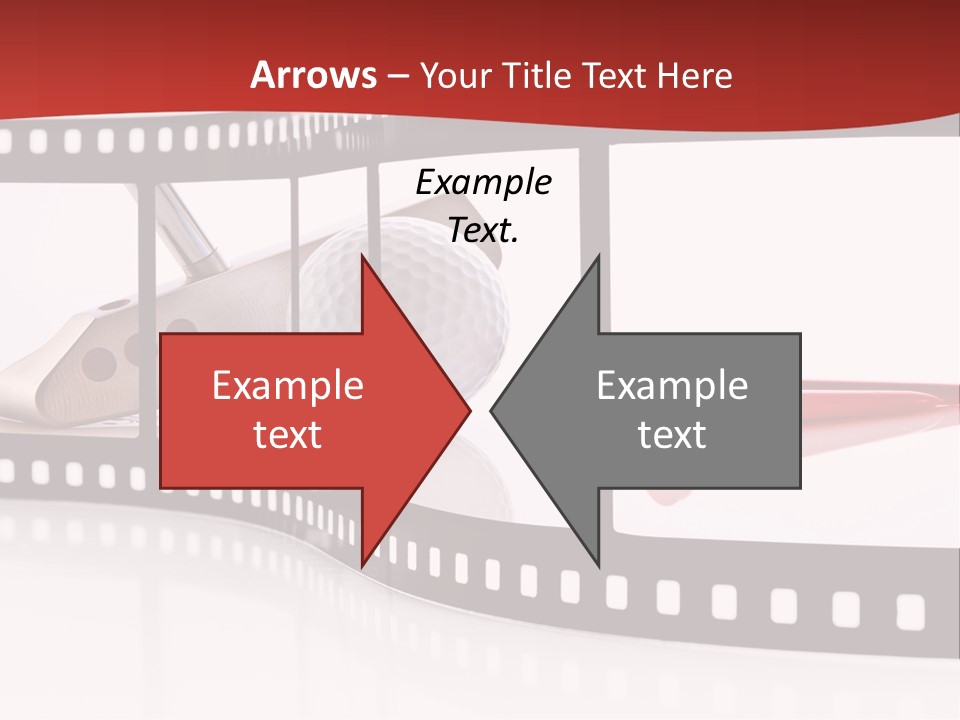 A Film Strip With Scissors And A Golf Ball On It PowerPoint Template