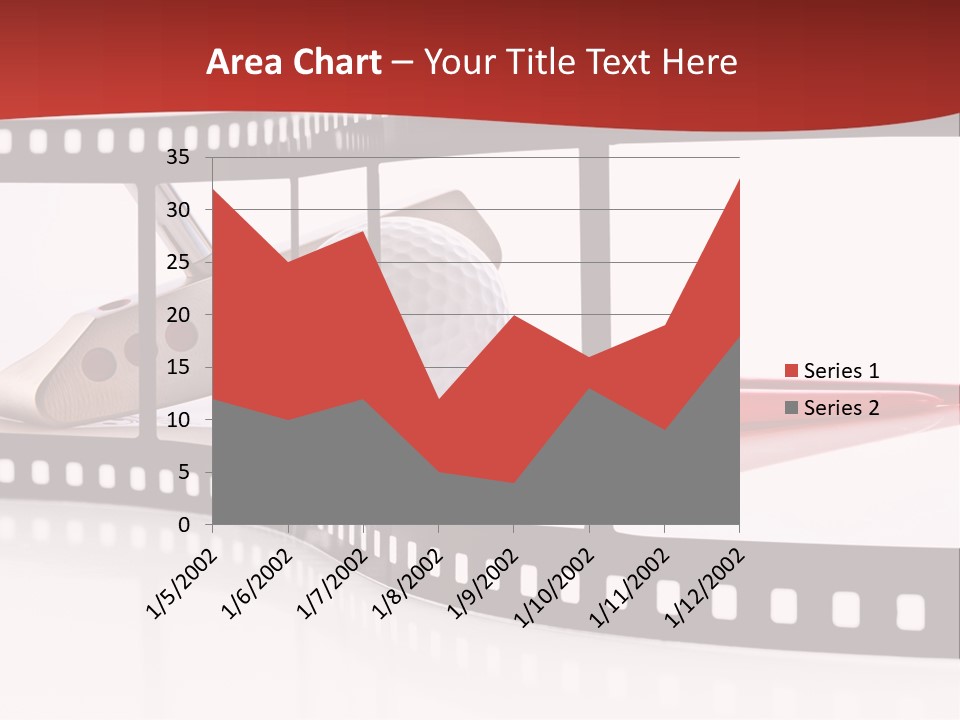 A Film Strip With Scissors And A Golf Ball On It PowerPoint Template