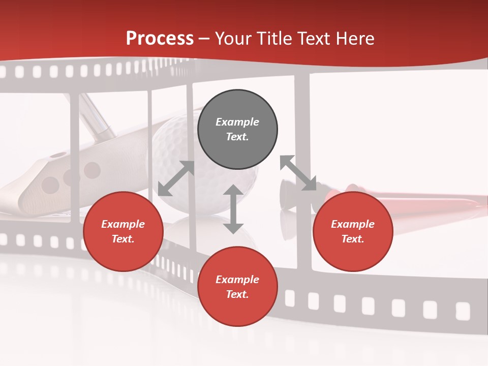 A Film Strip With Scissors And A Golf Ball On It PowerPoint Template