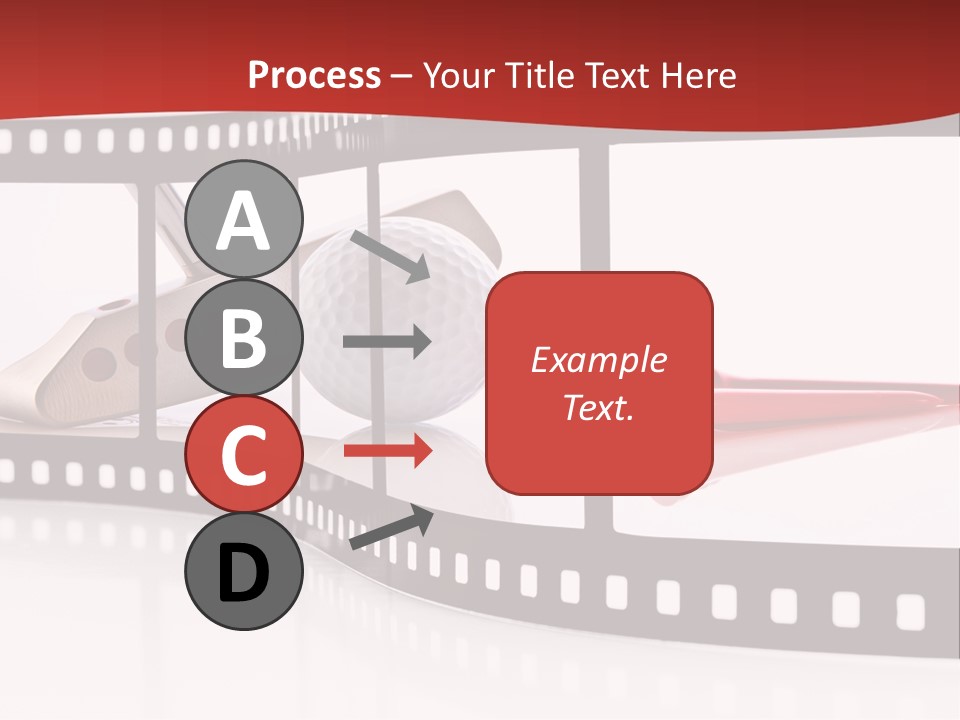 A Film Strip With Scissors And A Golf Ball On It PowerPoint Template