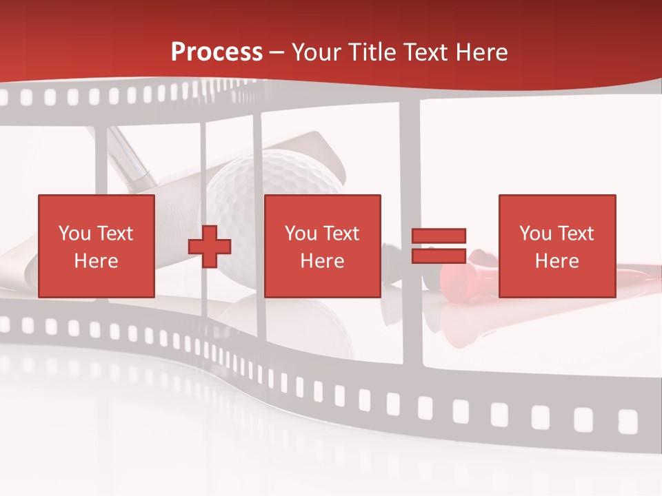 A Film Strip With Scissors And A Golf Ball On It PowerPoint Template
