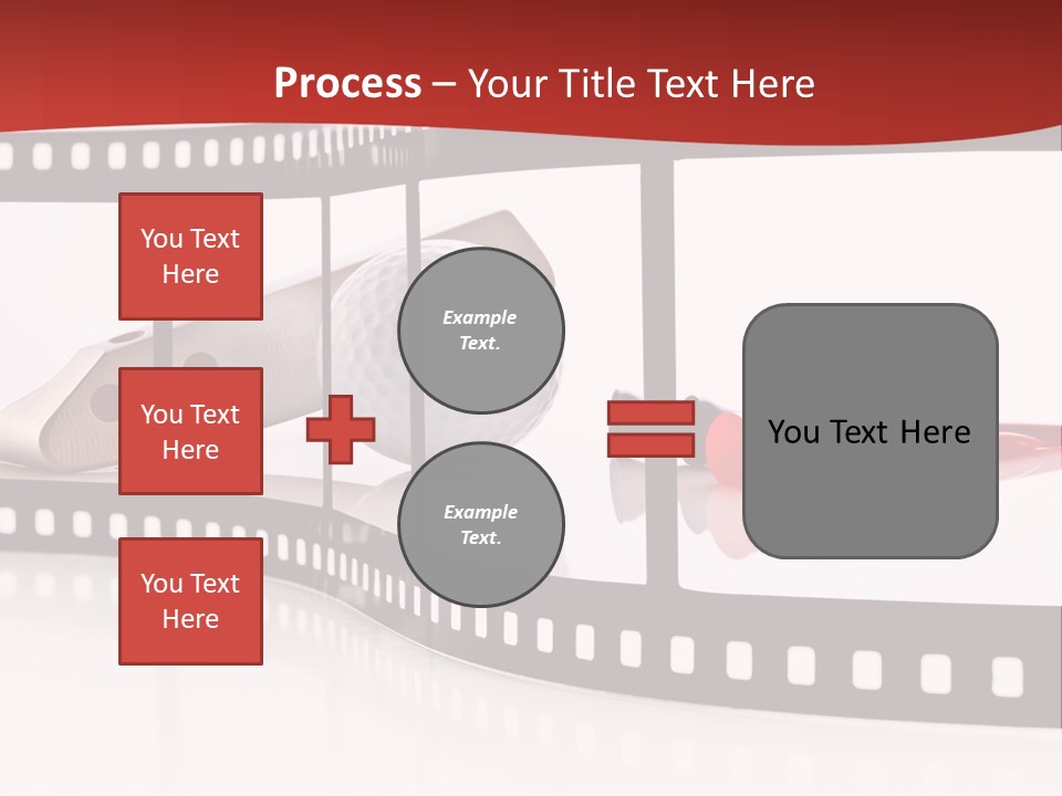 A Film Strip With Scissors And A Golf Ball On It PowerPoint Template
