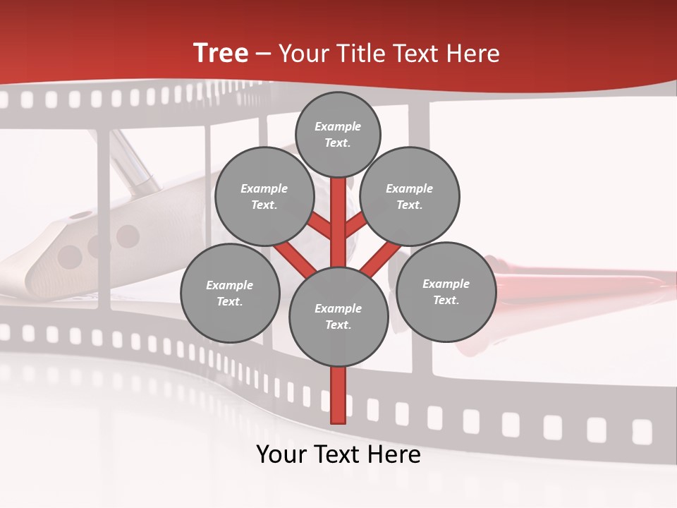 A Film Strip With Scissors And A Golf Ball On It PowerPoint Template
