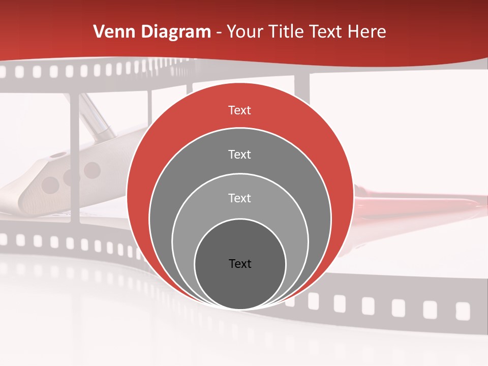A Film Strip With Scissors And A Golf Ball On It PowerPoint Template