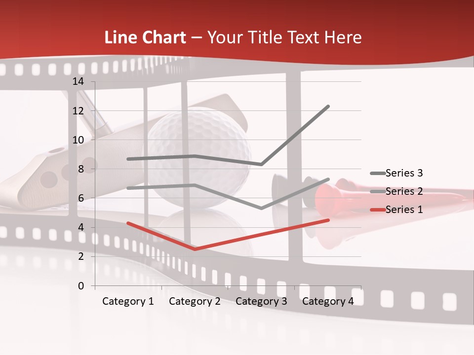 A Film Strip With Scissors And A Golf Ball On It PowerPoint Template
