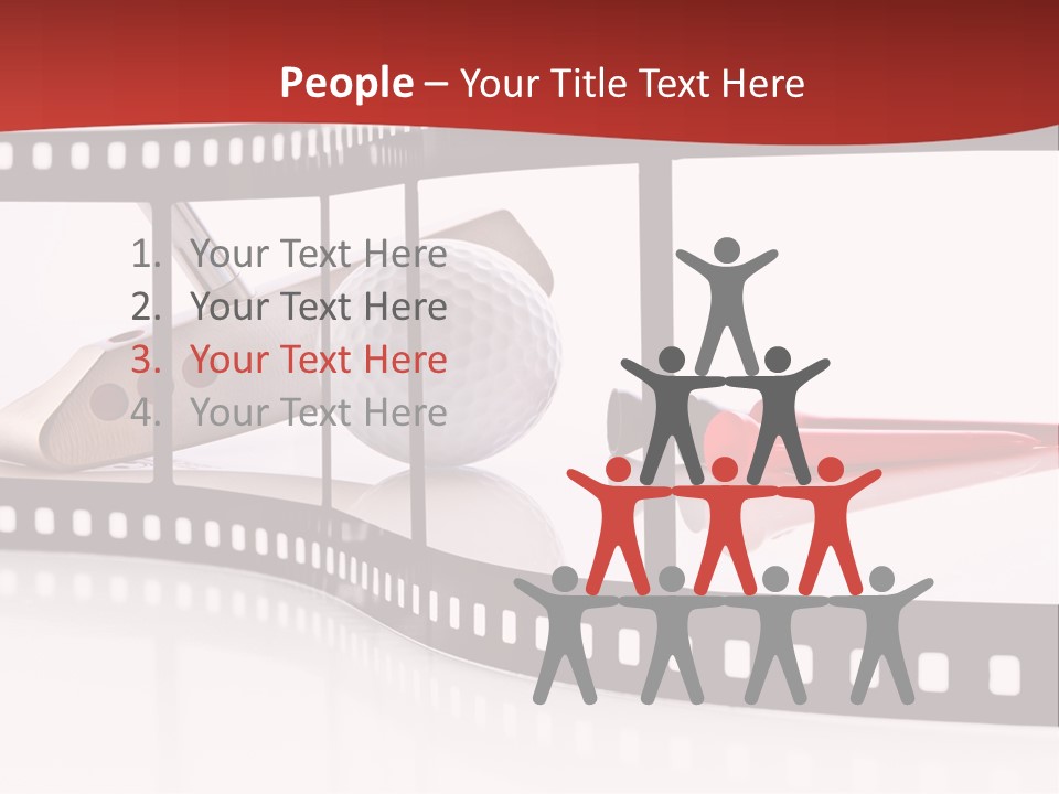 A Film Strip With Scissors And A Golf Ball On It PowerPoint Template