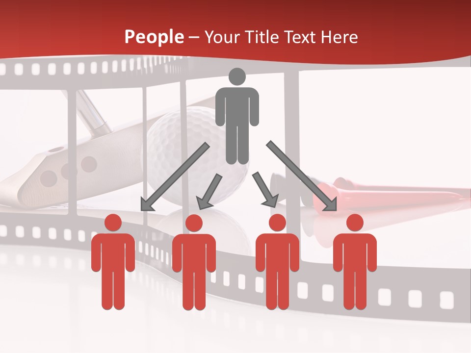 A Film Strip With Scissors And A Golf Ball On It PowerPoint Template