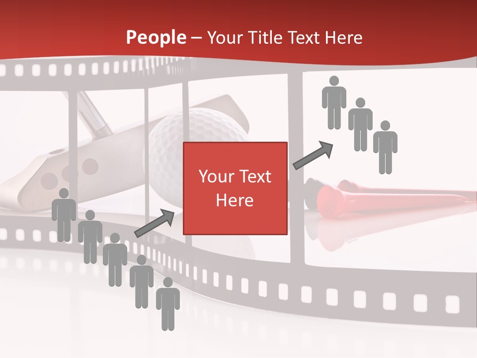 A Film Strip With Scissors And A Golf Ball On It PowerPoint Template