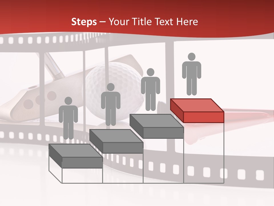 A Film Strip With Scissors And A Golf Ball On It PowerPoint Template
