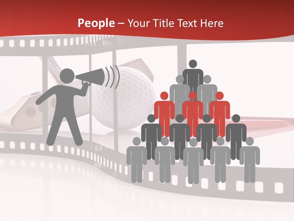 A Film Strip With Scissors And A Golf Ball On It PowerPoint Template