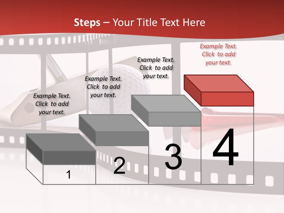A Film Strip With Scissors And A Golf Ball On It PowerPoint Template