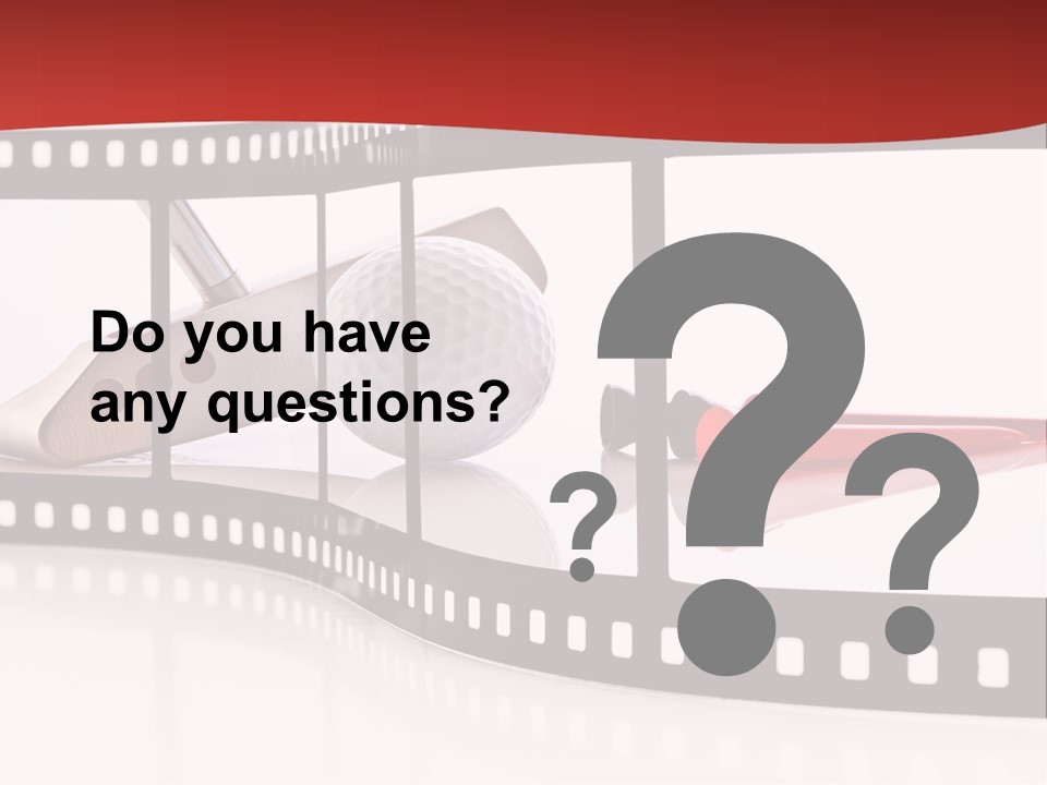 A Film Strip With Scissors And A Golf Ball On It PowerPoint Template