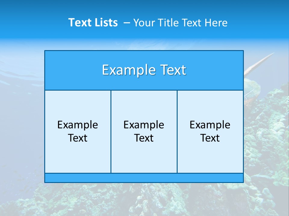 A Turtle Swimming Over A Coral Reef In The Ocean PowerPoint Template