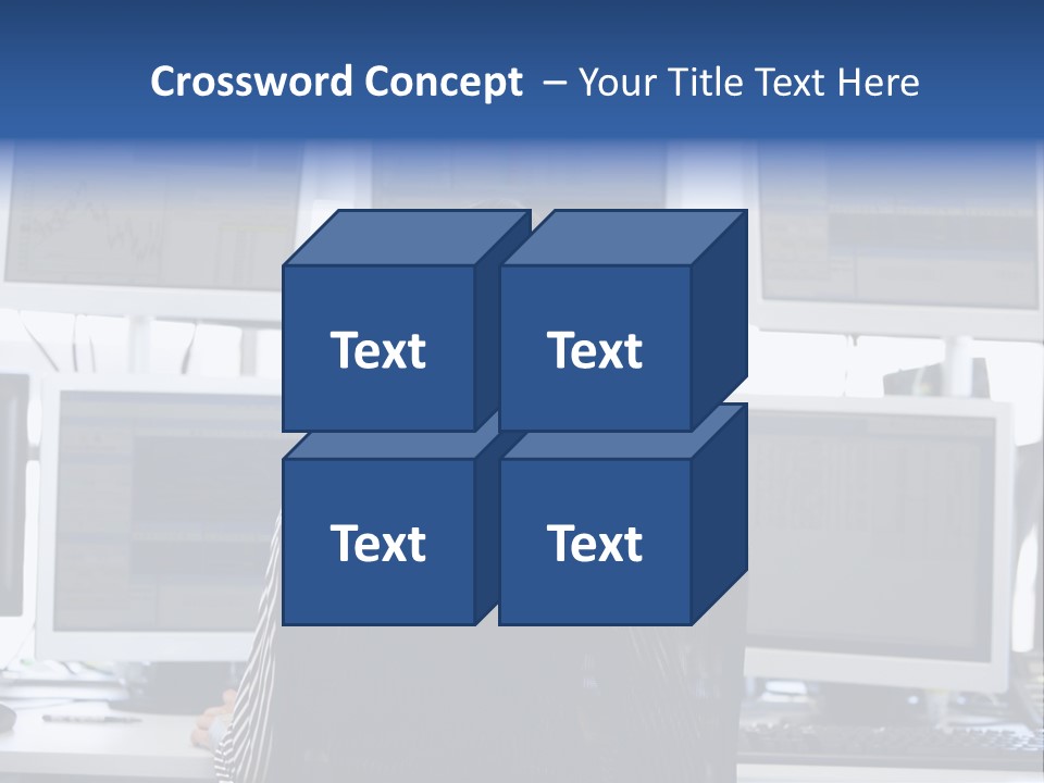 Sitting Office Concentrating PowerPoint Template