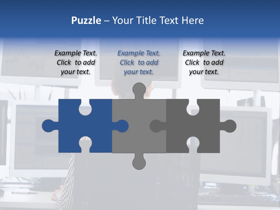 Sitting Office Concentrating PowerPoint Template