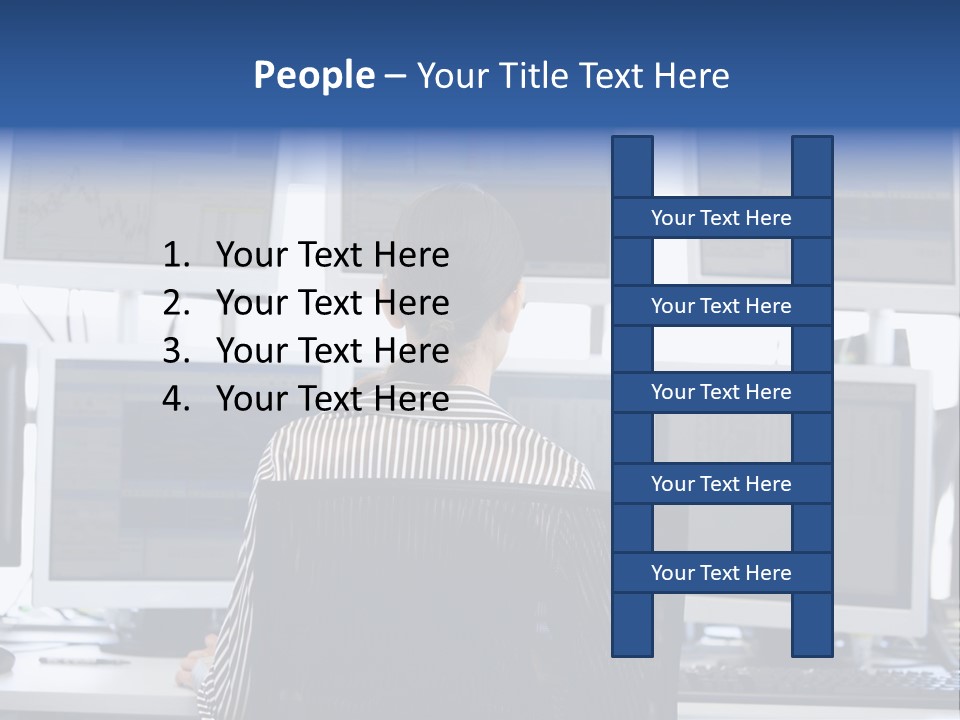 Sitting Office Concentrating PowerPoint Template