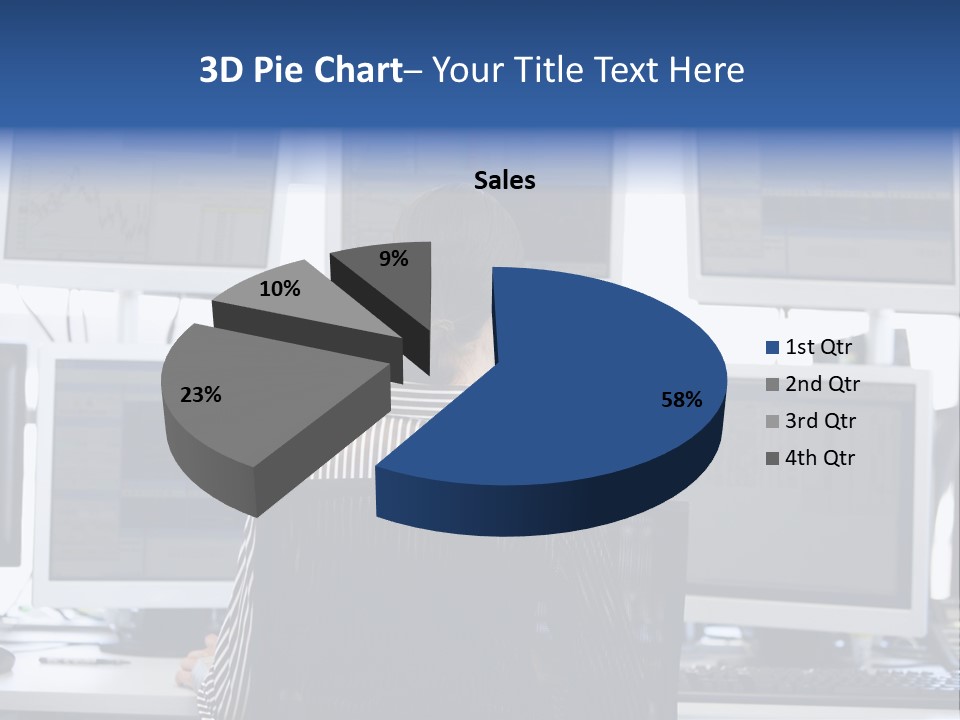 Sitting Office Concentrating PowerPoint Template