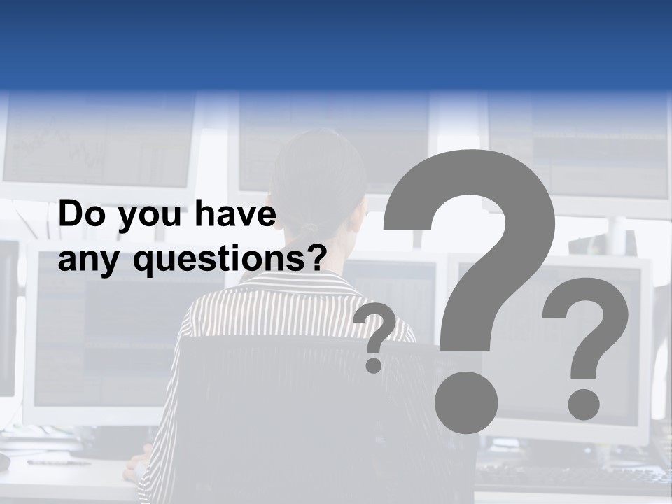 Sitting Office Concentrating PowerPoint Template