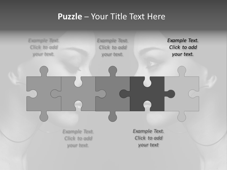 A Woman's Face Is Shown In Black And White PowerPoint Template