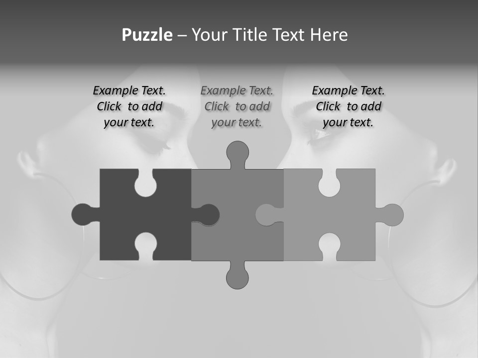 A Woman's Face Is Shown In Black And White PowerPoint Template