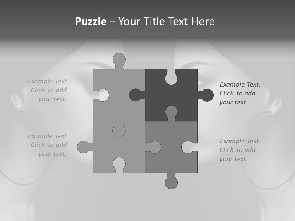 A Woman's Face Is Shown In Black And White PowerPoint Template