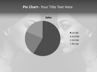 A Woman's Face Is Shown In Black And White PowerPoint Template