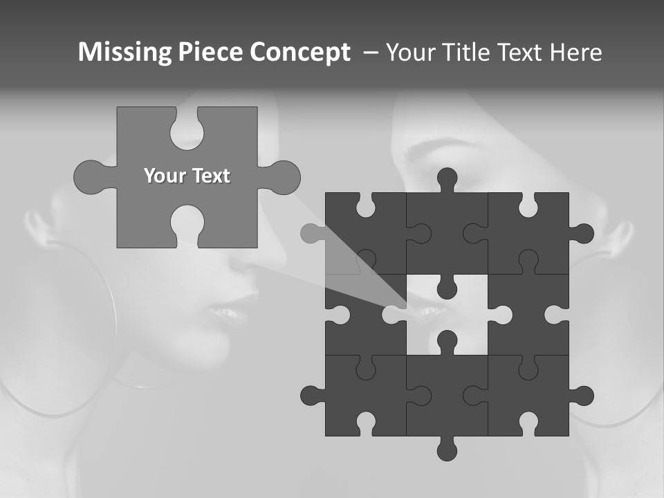 A Woman's Face Is Shown In Black And White PowerPoint Template