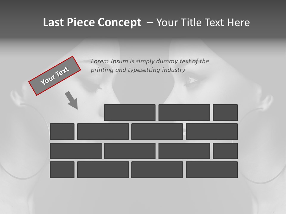 A Woman's Face Is Shown In Black And White PowerPoint Template