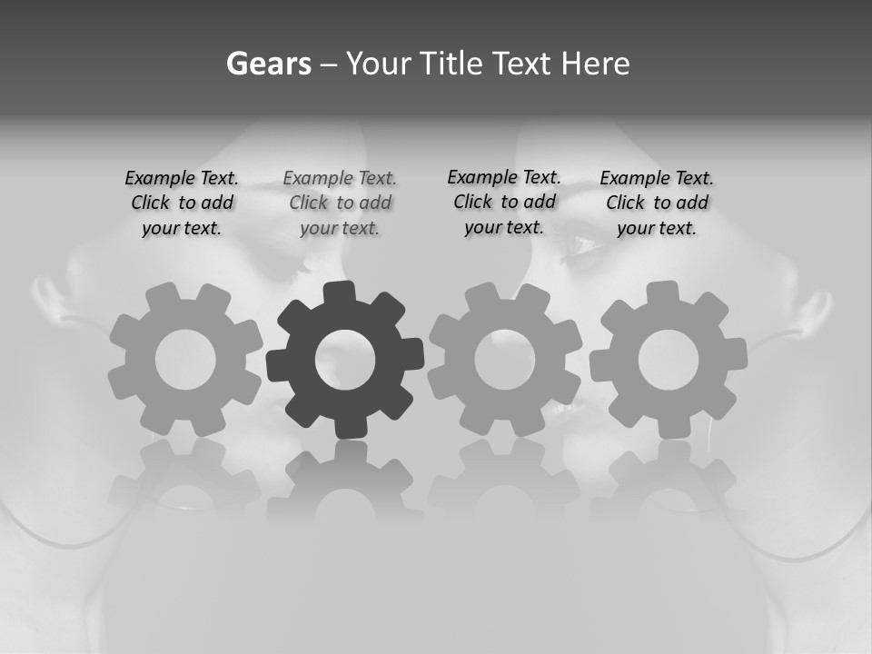 A Woman's Face Is Shown In Black And White PowerPoint Template