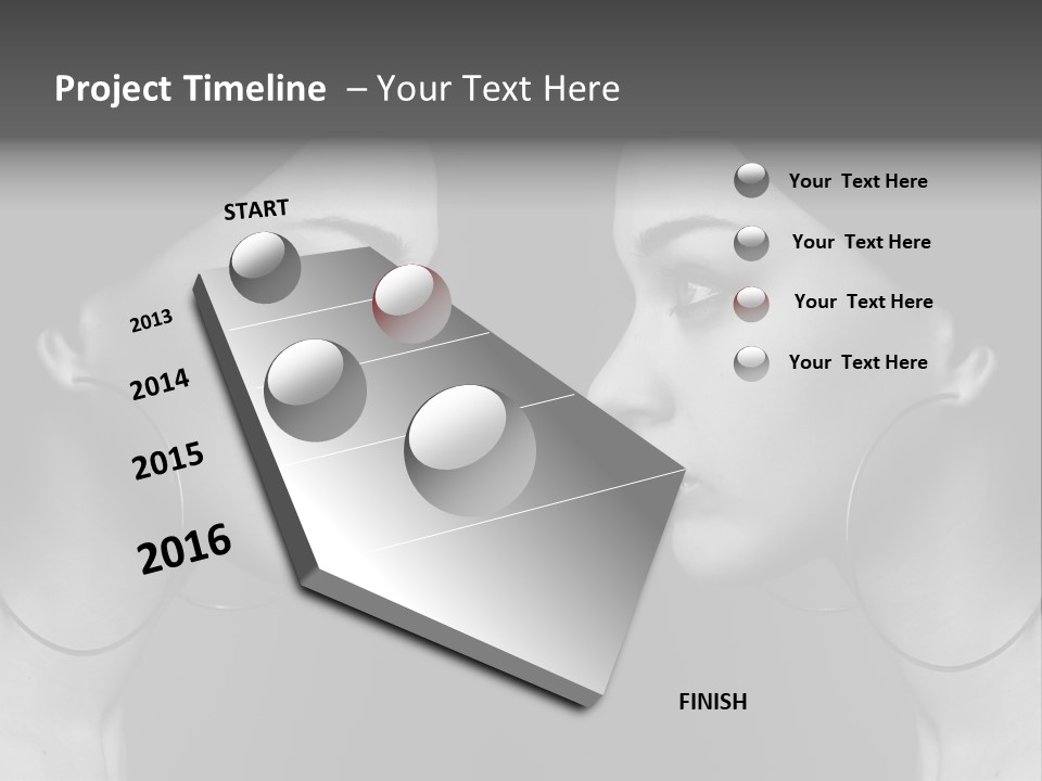 A Woman's Face Is Shown In Black And White PowerPoint Template
