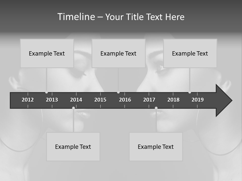 A Woman's Face Is Shown In Black And White PowerPoint Template