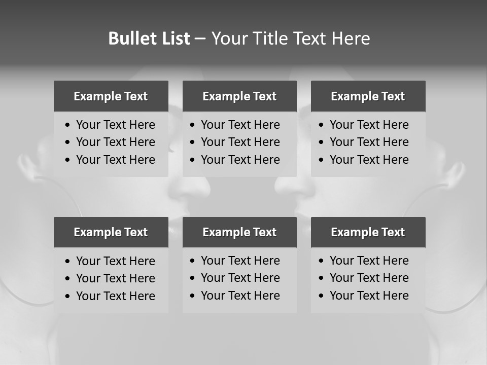 A Woman's Face Is Shown In Black And White PowerPoint Template