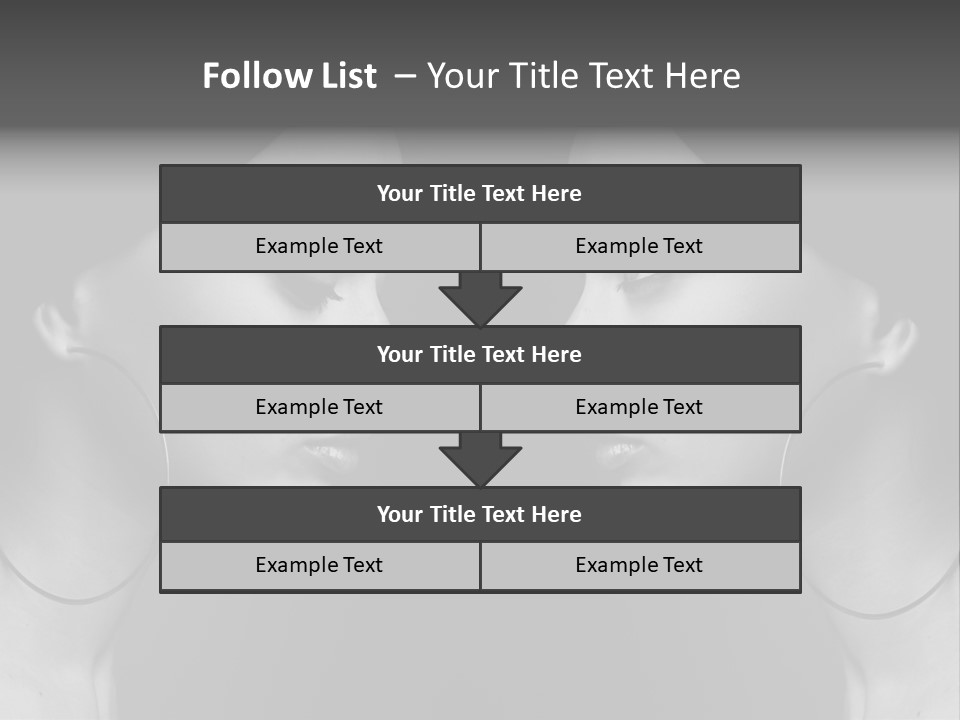 A Woman's Face Is Shown In Black And White PowerPoint Template