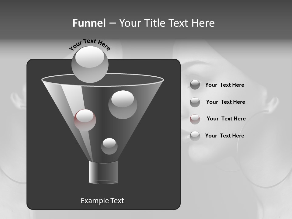 A Woman's Face Is Shown In Black And White PowerPoint Template